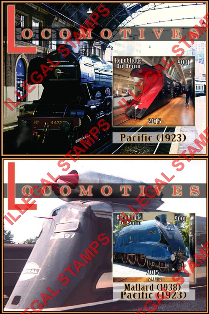 Benin 2015 Locomotives Illegal Stamp Souvenir Sheets of 1 (Part 2)