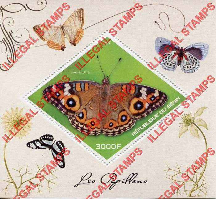 Benin 2017 Butterflies Illegal Stamp Souvenir Sheet of 1 Benin 2017 Butterflies Illegal Stamp Souvenir Sheet of 1