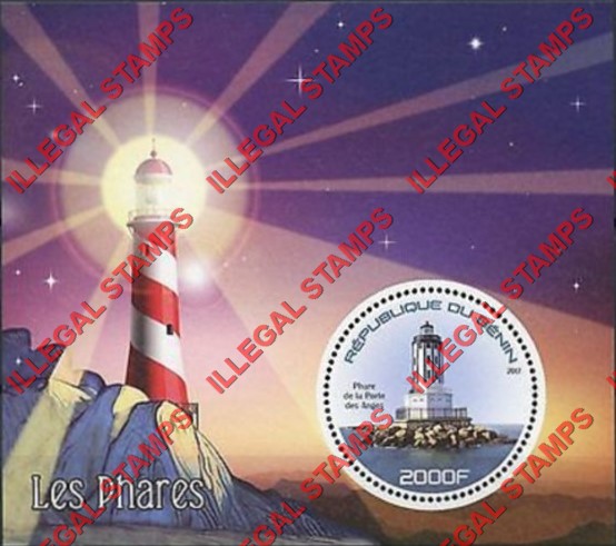 Benin 2017 Lighthouses Illegal Stamp Souvenir Sheet of 1 Benin 2017 Lighthouses Illegal Stamp Souvenir Sheet of 1