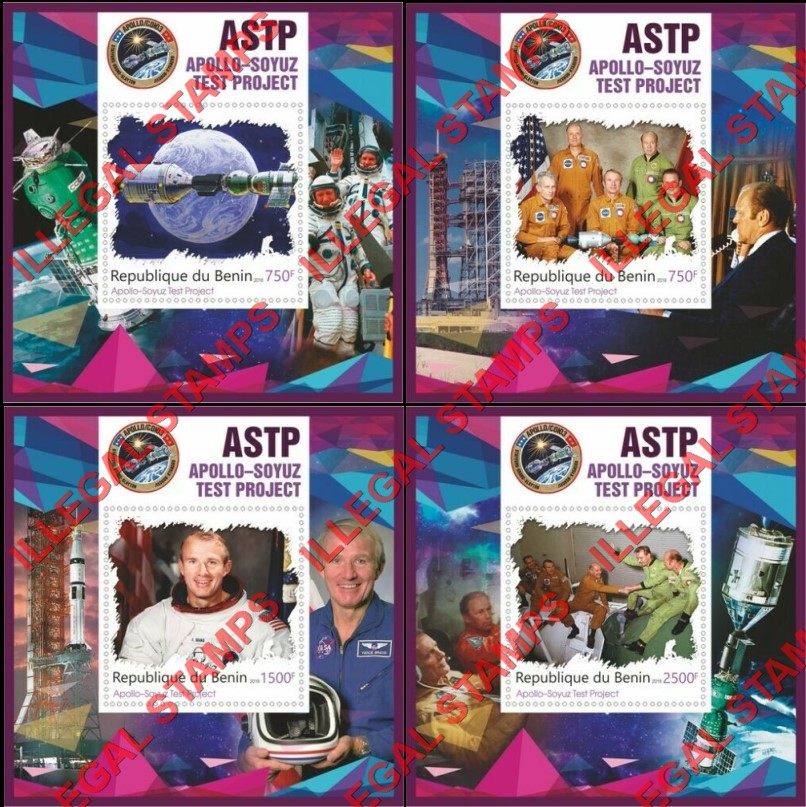 Benin 2018 Apollo Soyuz Test Project Illegal Stamp Souvenir Sheets of 1 (Part 2)