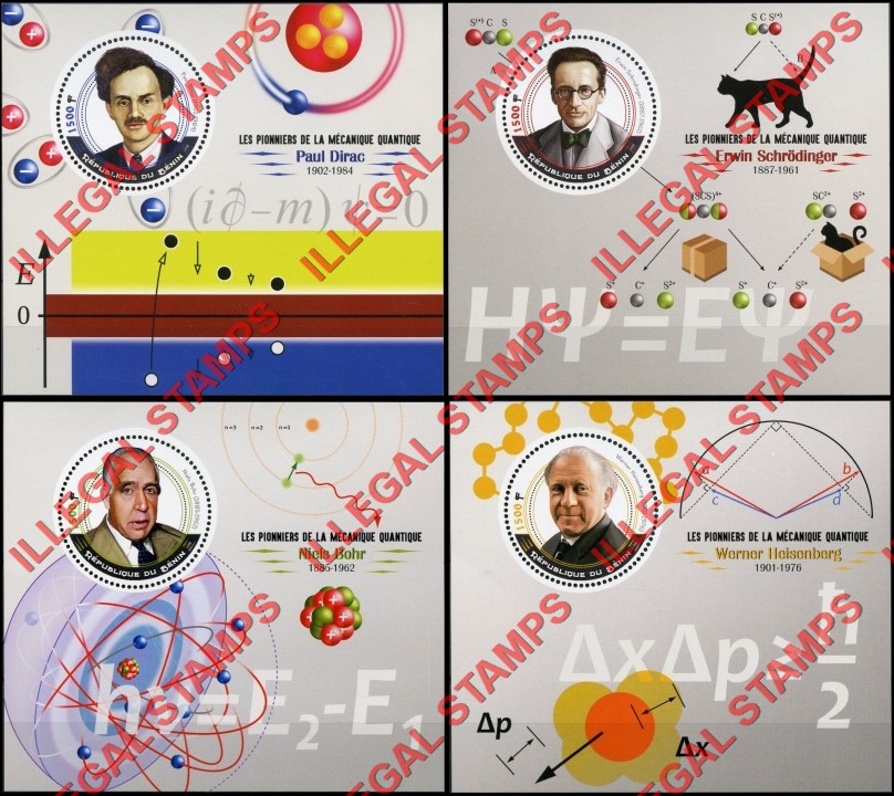 Benin 2018 Quantum Mechanics Illegal Stamp Souvenir Sheets of 1