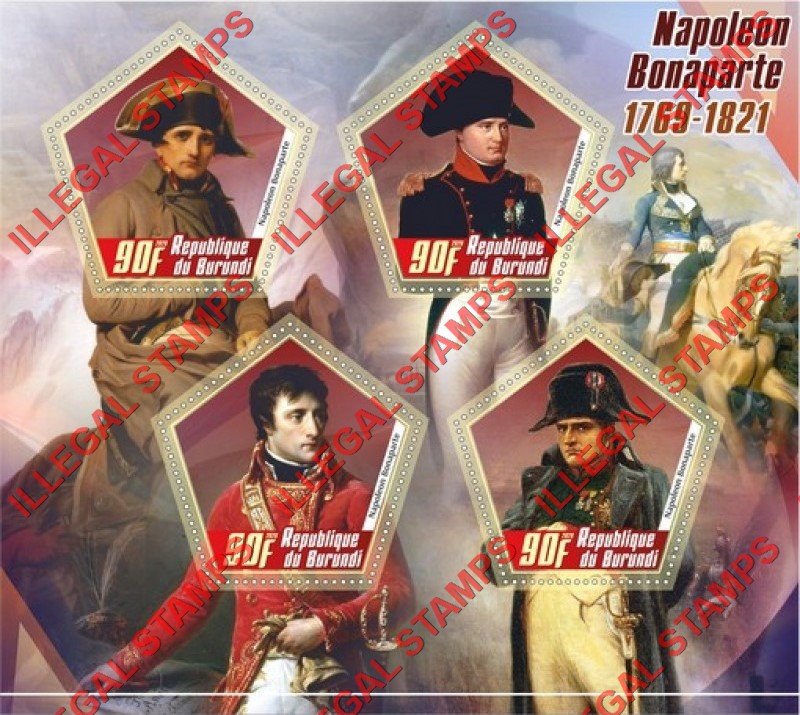 Burundi 2020 Napoleon Bonaparte Counterfeit Illegal Stamp Souvenir Sheet of 4