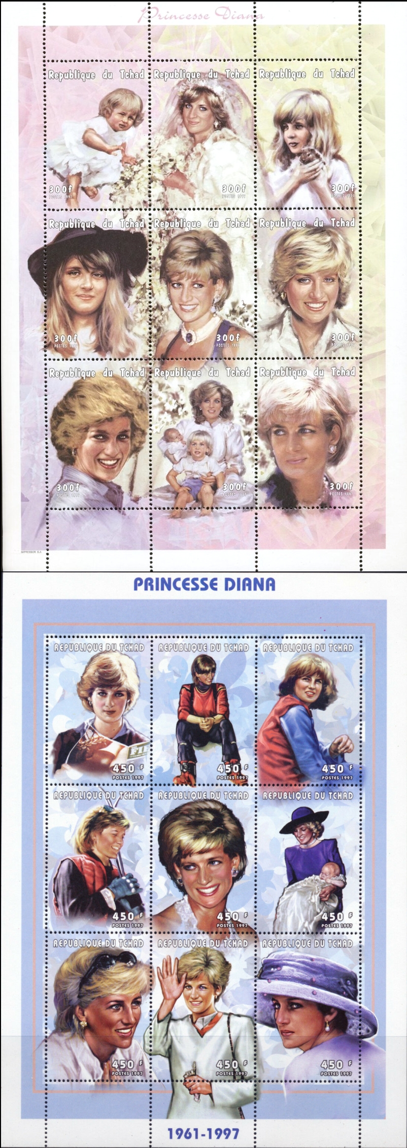 Chad 1997 Princess Diana Scott 713-714