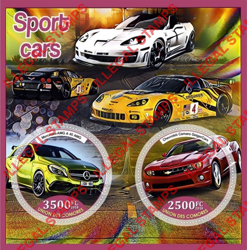 Comoro Islands 2018 Sport Cars Counterfeit Illegal Stamp Souvenir Sheet of 2