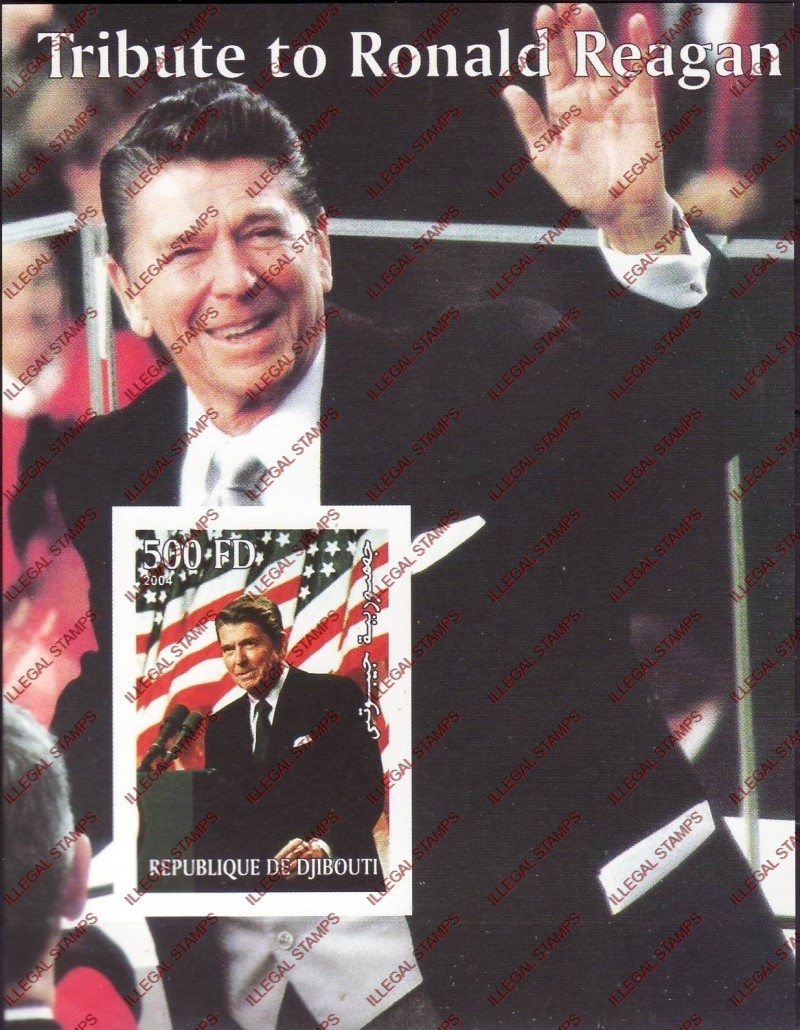 Djibouti 2004 Ronald Reagan Illegal Stamp Souvenir Sheet of 1