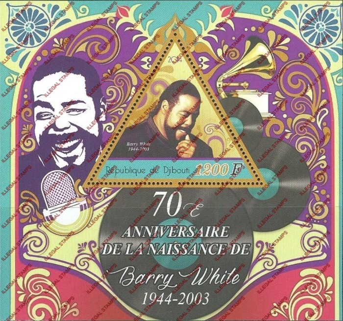 Djibouti 2014 Barry White Illegal Stamp Souvenir Sheet of 1