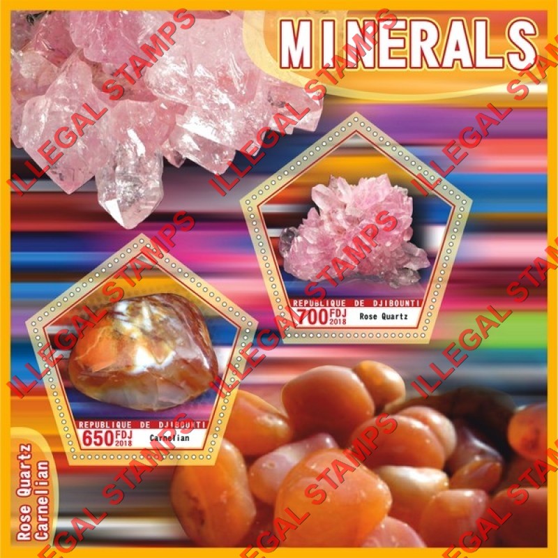 Djibouti 2018 Minerals Illegal Stamp Souvenir Sheet of 2