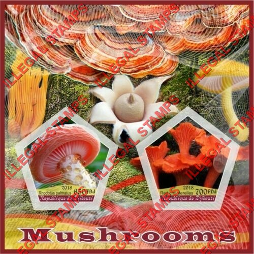 Djibouti 2018 Mushrooms Illegal Stamp Souvenir Sheet of 2