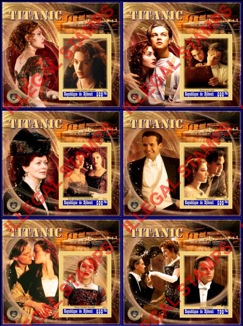 Djibouti 2020 Titanic the Movie Illegal Stamp Souvenir Sheets of 1