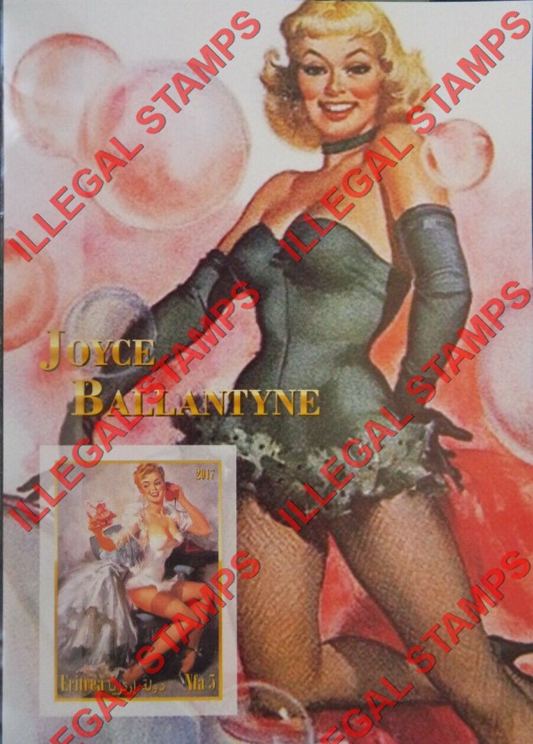 Eritrea 2017 Pin Up Art by Joyce Ballantyne Counterfeit Illegal Stamp Souvenir Sheet of 1