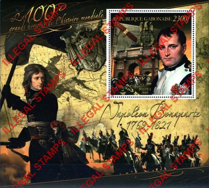 Gabon 2010 Napoleon Bonaparte Illegal Stamp Souvenir Sheet of 1