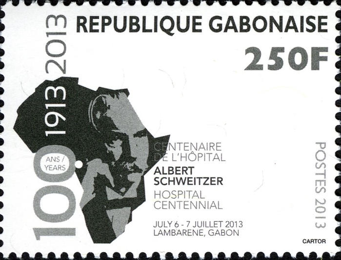 Gabon 2013 Albert Schweitzer Hospital Centennial 250F From Sheets