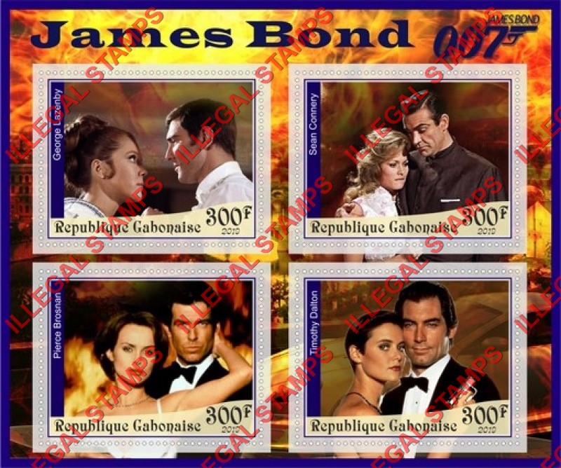 Gabon 2019 James Bond (different) Illegal Stamp Souvenir Sheet of 4