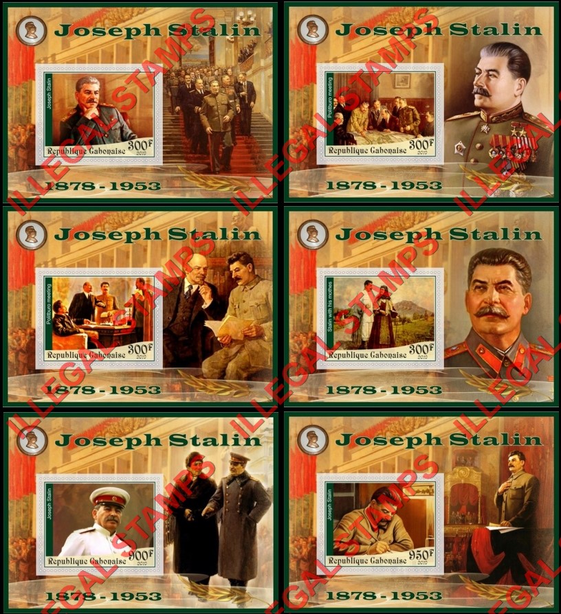 Gabon 2019 Joseph Stalin Illegal Stamp Souvenir Sheets of 1