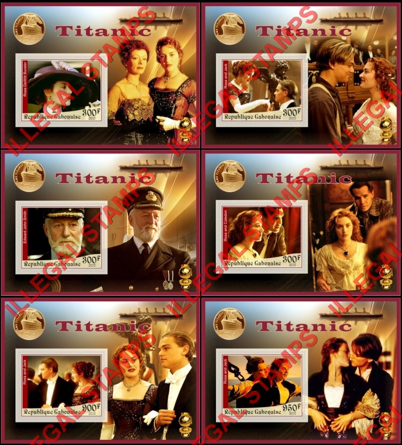 Gabon 2019 Titanic Movie Illegal Stamp Souvenir Sheets of 1