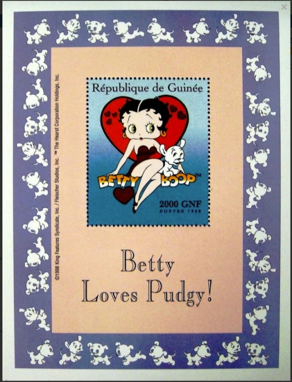 Guinea Republic 1998 Betty Boop Stamp Souvenir Sheet of 1 Michel Catalog No. BL539