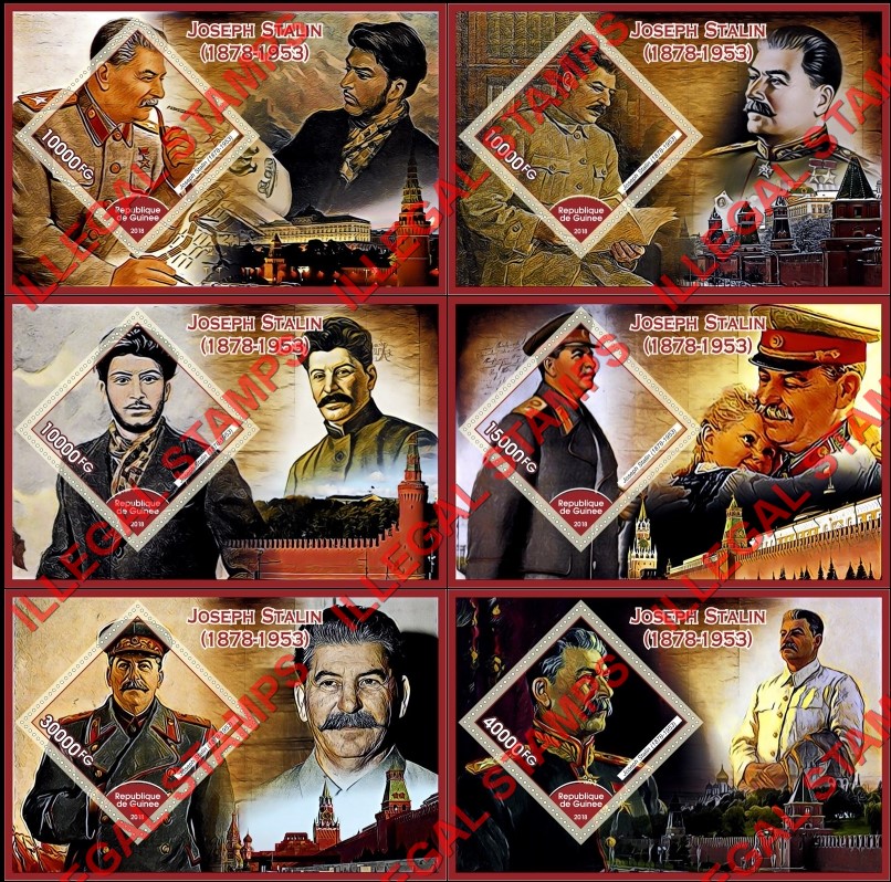 Guinea Republic 2018 Joseph Stalin Illegal Stamp Souvenir Sheets of 1