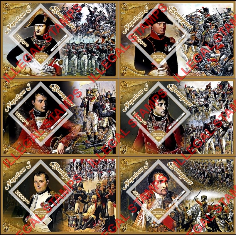 Guinea Republic 2019 Napoleon Bonaparte Illegal Stamp Souvenir Sheets of 1