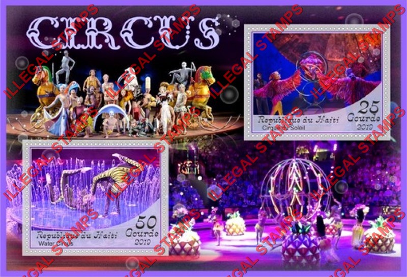 Haiti 2019 Circus Illegal Stamp Souvenir Sheet of 2