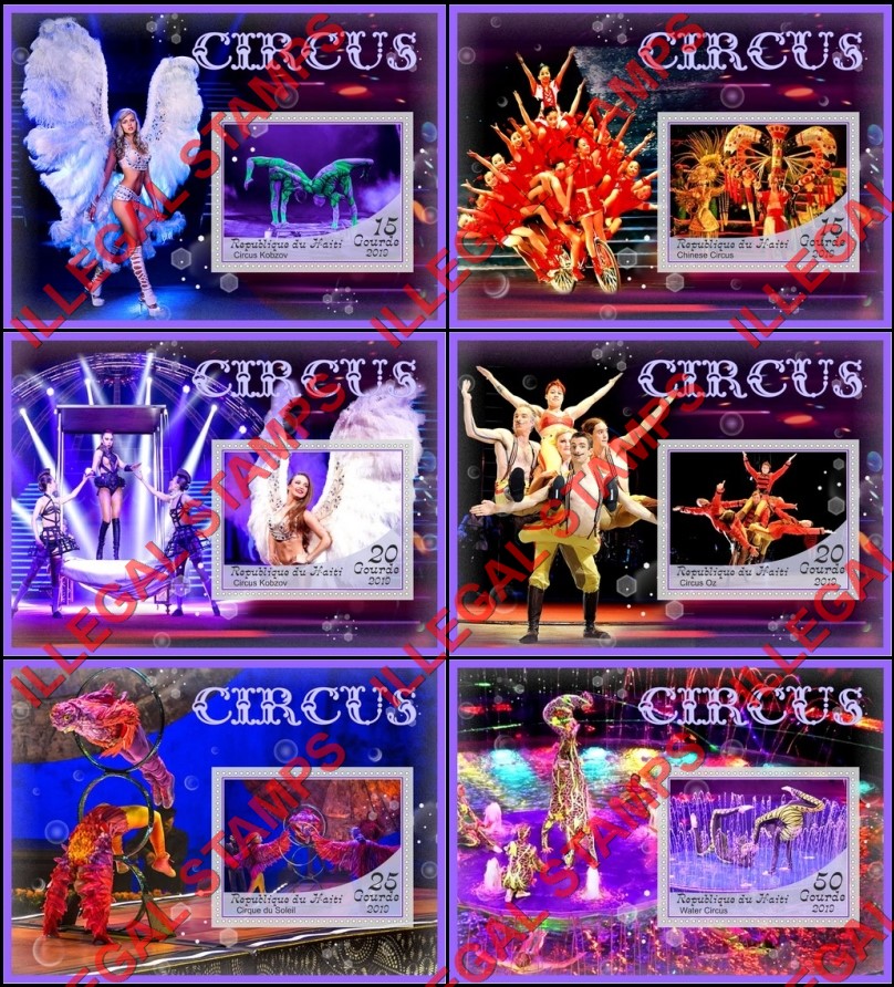 Haiti 2019 Circus Illegal Stamp Souvenir Sheets of 1