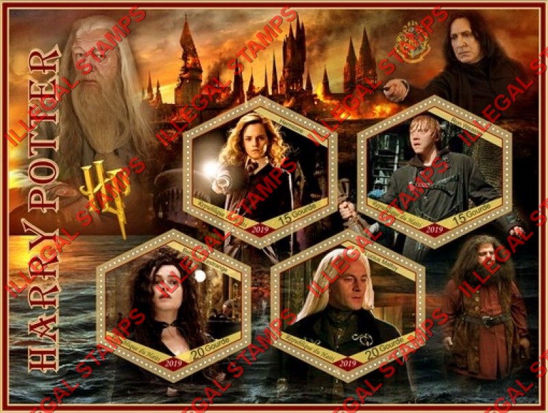 Haiti 2019 Harry Potter Illegal Stamp Souvenir Sheet of 4