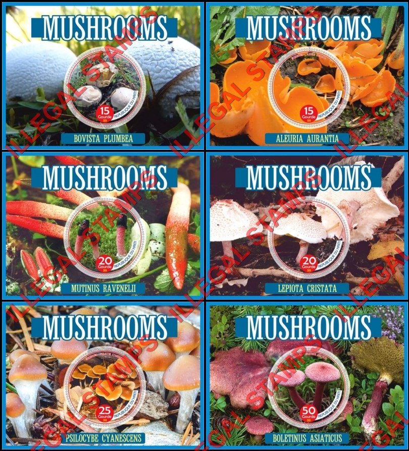 Haiti 2019 Mushrooms Illegal Stamp Souvenir Sheets of 1