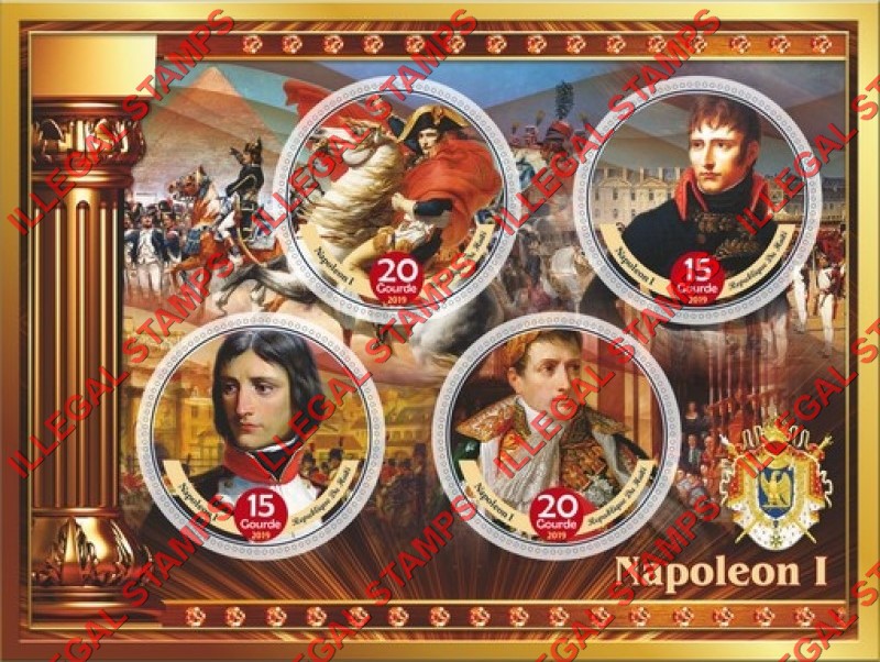 Haiti 2019 Napoleon Bonaparte (different) Illegal Stamp Souvenir Sheet of 4