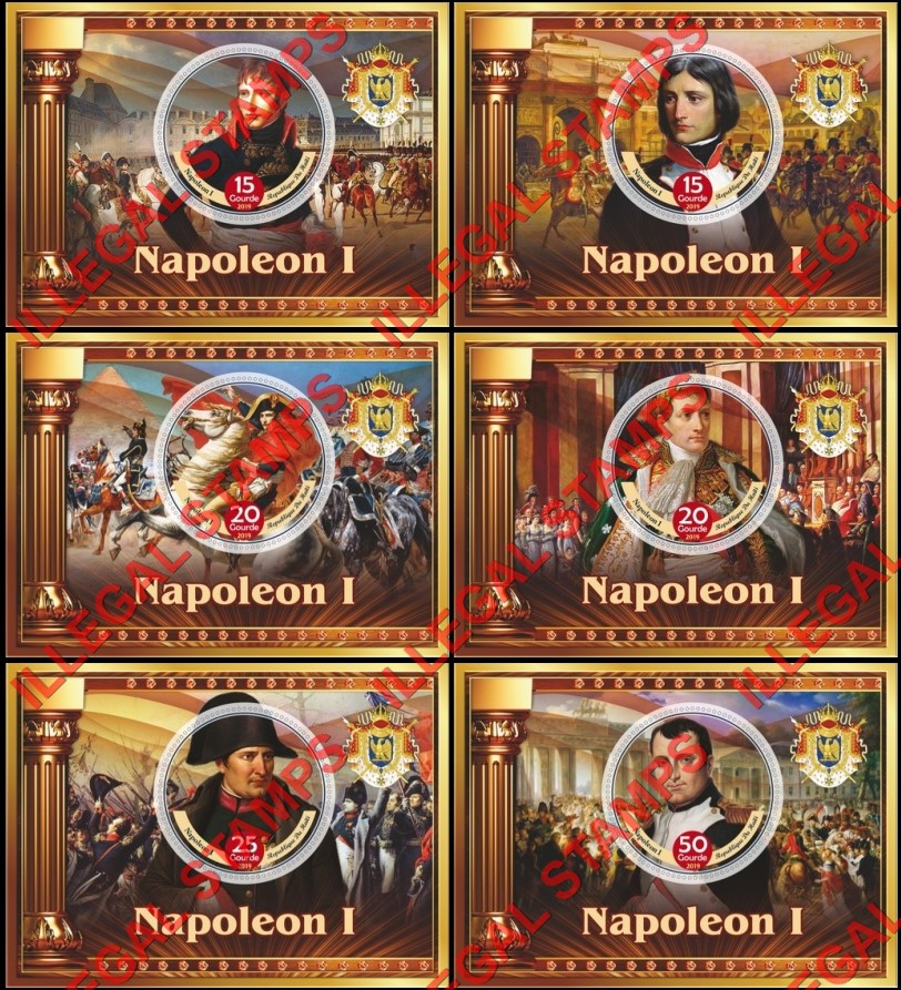 Haiti 2019 Napoleon Bonaparte (different) Illegal Stamp Souvenir Sheets of 1