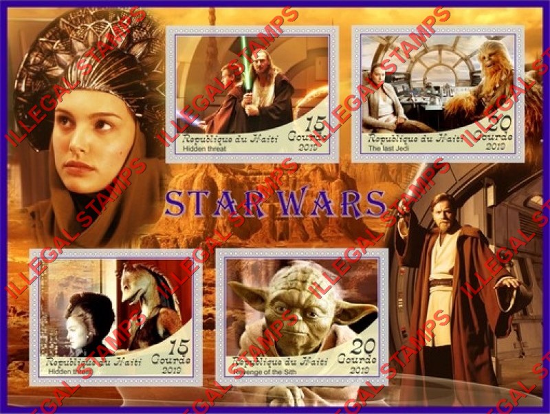 Haiti 2019 Star Wars Illegal Stamp Souvenir Sheet of 4