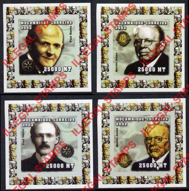  Mozambique 2002 Personalities Counterfeit Illegal Stamp Deluxe Souvenir Sheets of 1