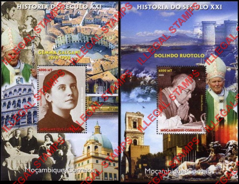  Mozambique 2003 History of the 21st Century Personalities Counterfeit Illegal Stamp Souvenir Sheets of 1 (Part 2)