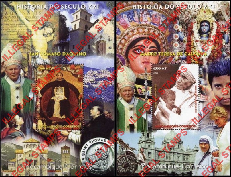  Mozambique 2003 History of the 21st Century Personalities Counterfeit Illegal Stamp Souvenir Sheets of 1 (Part 3)