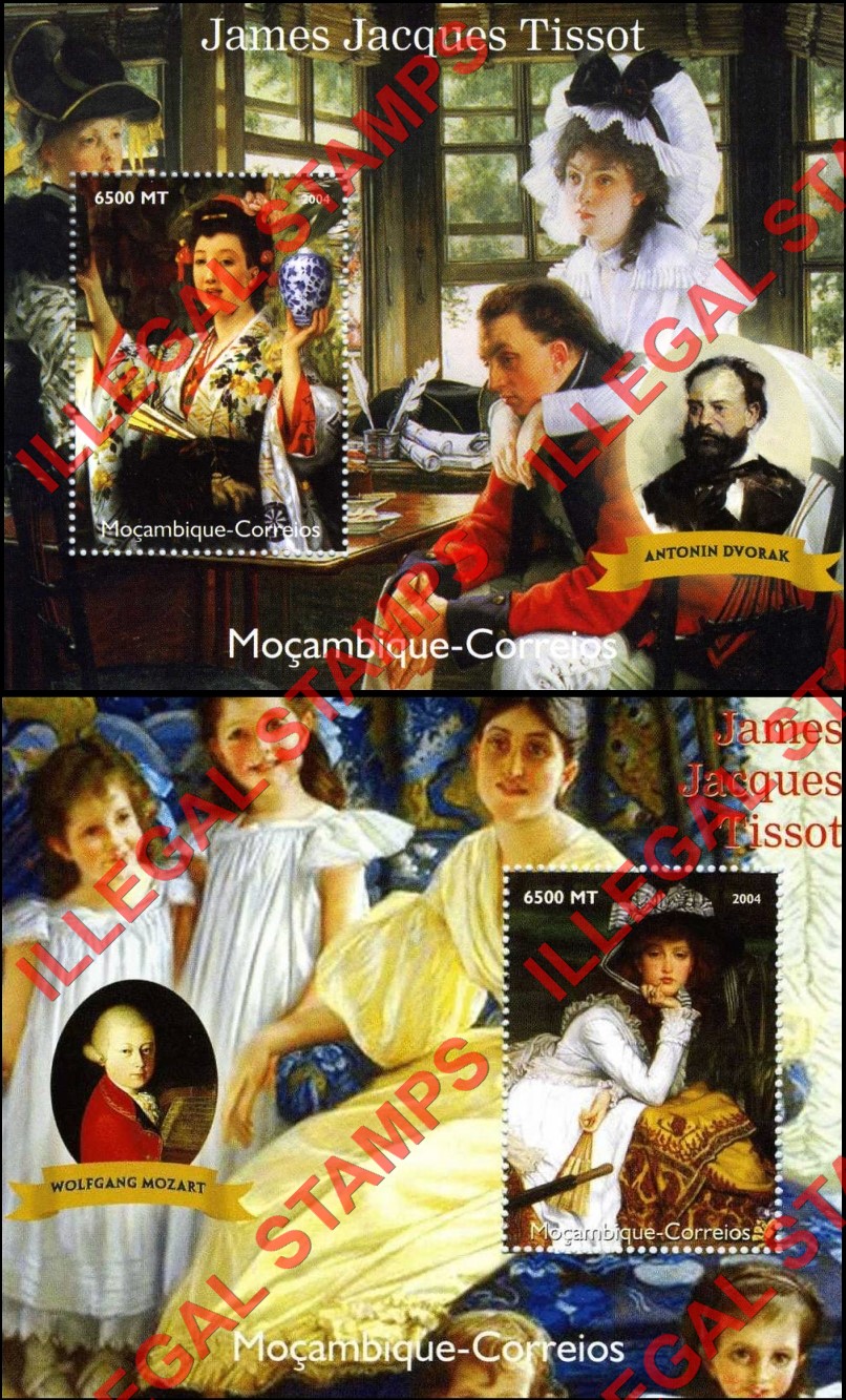  Mozambique 2004 Paintings by James Jacques Tissot Counterfeit Illegal Stamp Souvenir Sheets of 1 (Part 3)