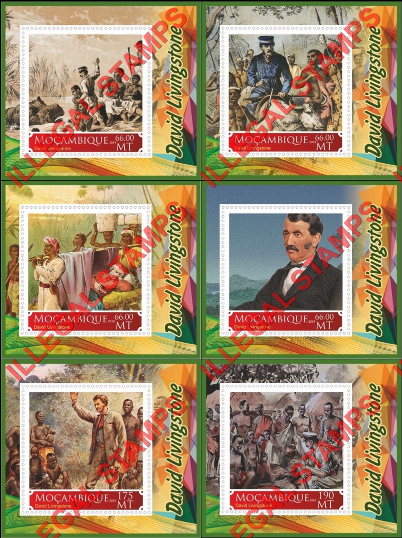  Mozambique 2019 David Livingstone Counterfeit Illegal Stamp Souvenir Sheets of 1